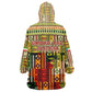 Equatorial Guinea Wearable Blanket Hoodie - Lion Print and Traditional African Kente Patterns