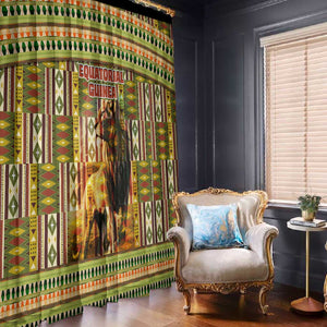 Equatorial Guinea Window Curtain - Lion Print and Traditional African Kente Patterns