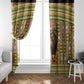 Equatorial Guinea Window Curtain - Lion Print and Traditional African Kente Patterns