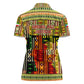 Equatorial Guinea Women Polo Shirt - Lion Print and Traditional African Kente Patterns