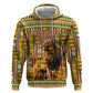 Equatorial Guinea Zip Hoodie - Lion Print and Traditional African Kente Patterns