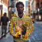Equatorial Guinea Zip Hoodie - Lion Print and Traditional African Kente Patterns