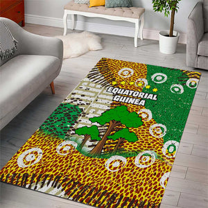 Equatorial Guinea Baobab Tree Area Rug - Tribal Patterns and Heritage Quote