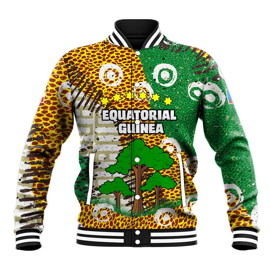 Equatorial Guinea Baobab Tree Baseball Jacket - Tribal Patterns and Heritage Quote