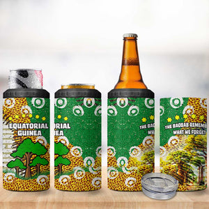 Equatorial Guinea Baobab Tree 4 in 1 Can Cooler Tumbler - Tribal Patterns and Heritage Quote
