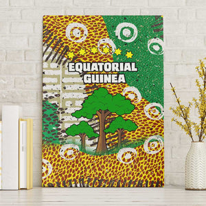 Equatorial Guinea Baobab Tree Canvas Wall Art - Tribal Patterns and Heritage Quote