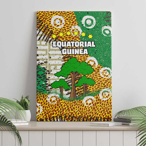 Equatorial Guinea Baobab Tree Canvas Wall Art - Tribal Patterns and Heritage Quote
