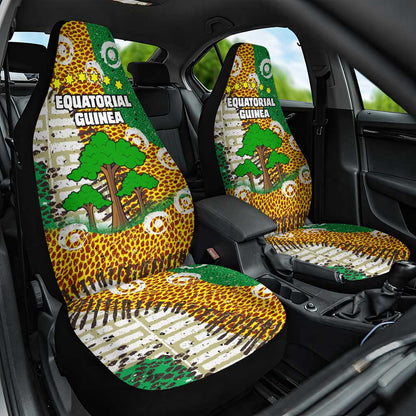 Equatorial Guinea Baobab Tree Car Seat Cover - Tribal Patterns and Heritage Quote