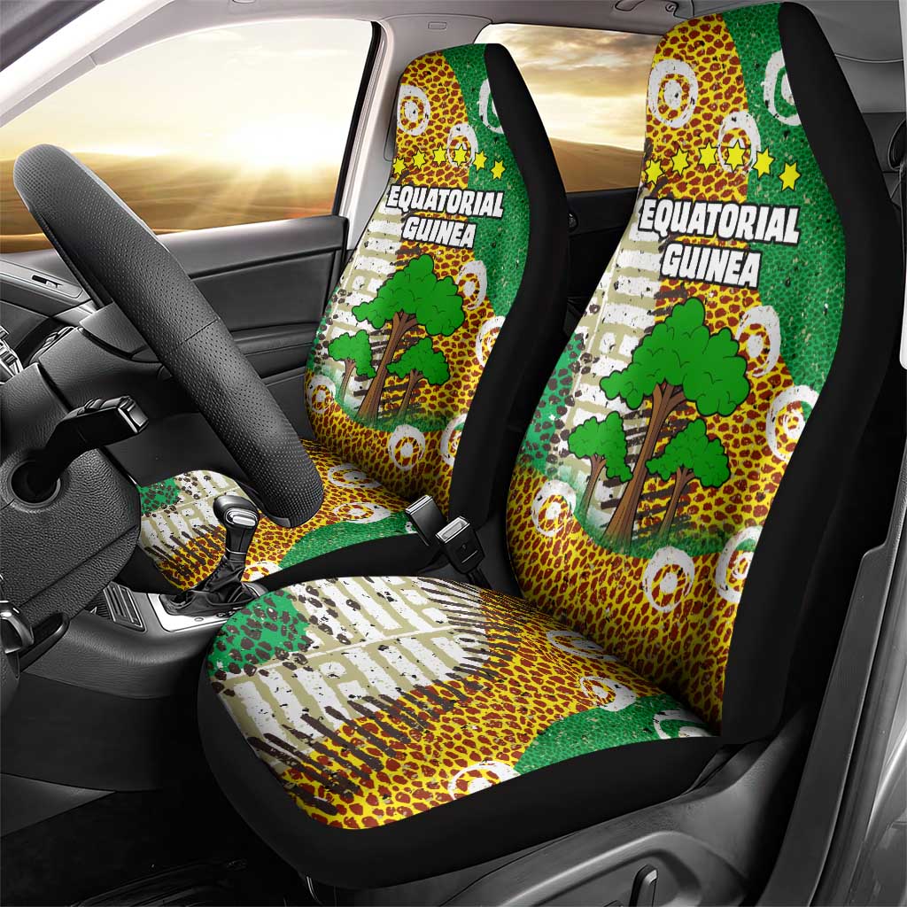 Equatorial Guinea Baobab Tree Car Seat Cover - Tribal Patterns and Heritage Quote