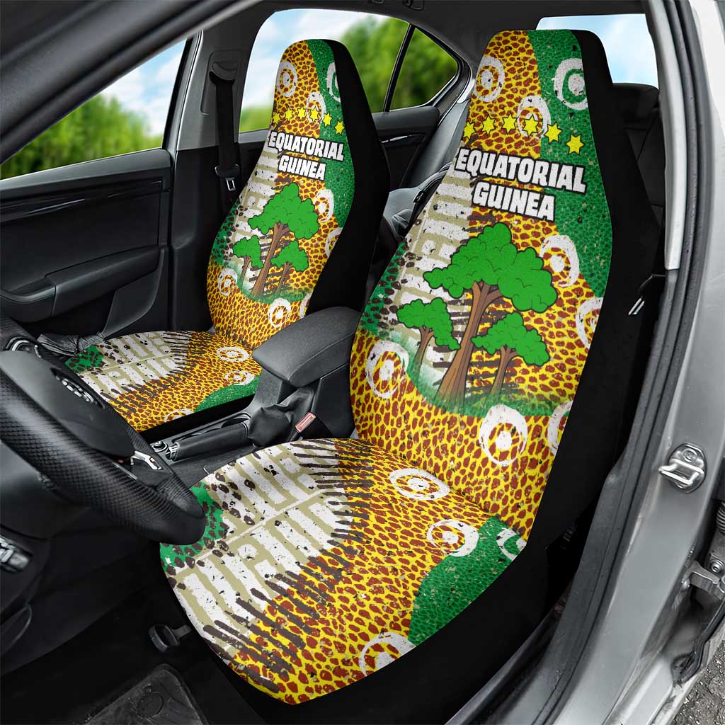 Equatorial Guinea Baobab Tree Car Seat Cover - Tribal Patterns and Heritage Quote
