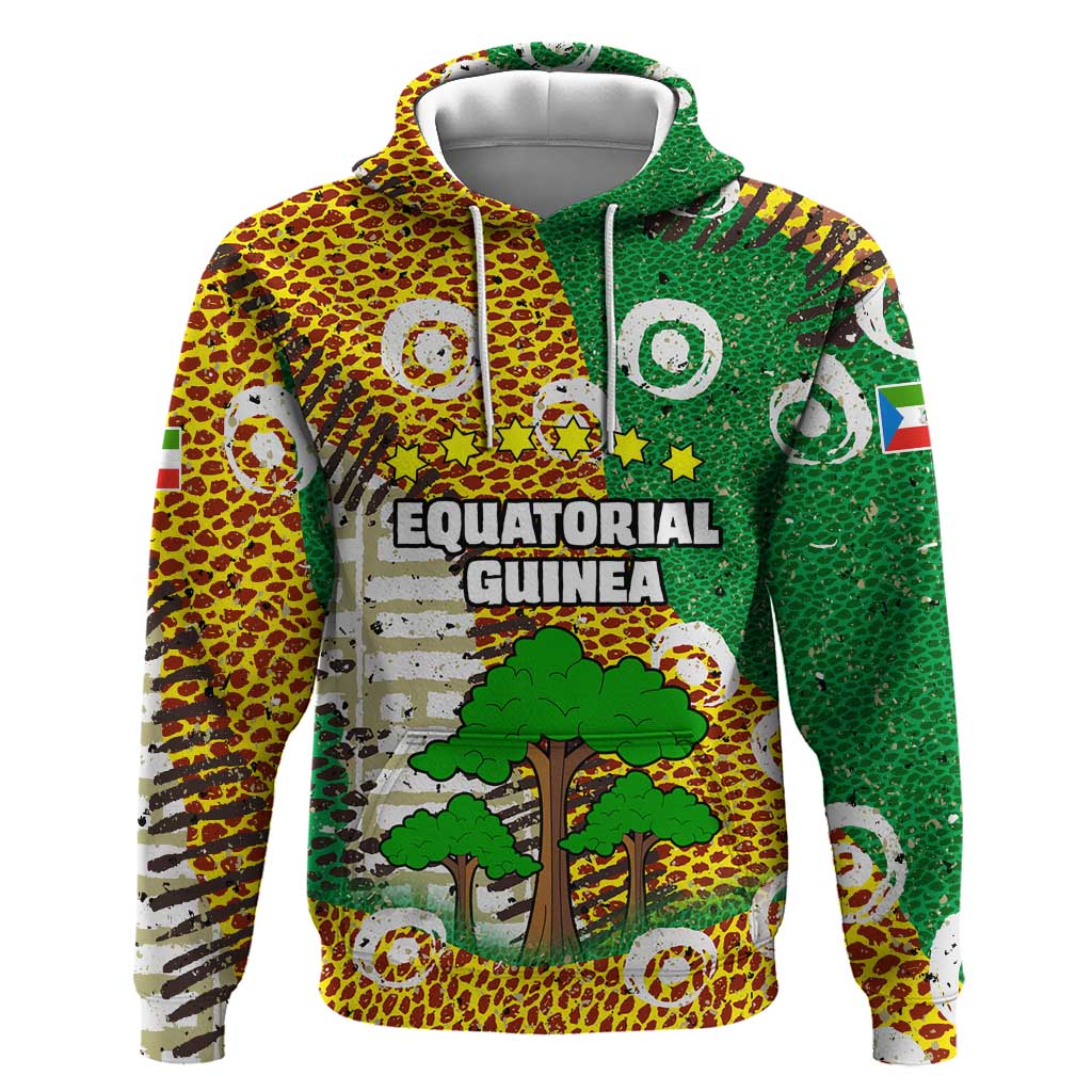 Equatorial Guinea Baobab Tree Hoodie - Tribal Patterns and Heritage Quote
