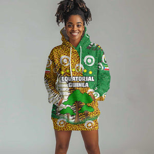 Equatorial Guinea Baobab Tree Hoodie Dress - Tribal Patterns and Heritage Quote