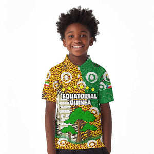 Equatorial Guinea Baobab Tree Kid Polo Shirt - Tribal Patterns and Heritage Quote