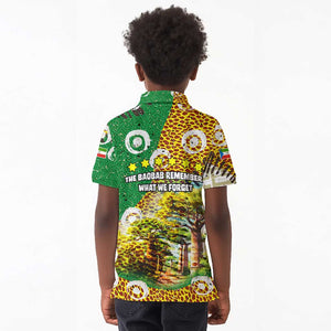 Equatorial Guinea Baobab Tree Kid Polo Shirt - Tribal Patterns and Heritage Quote