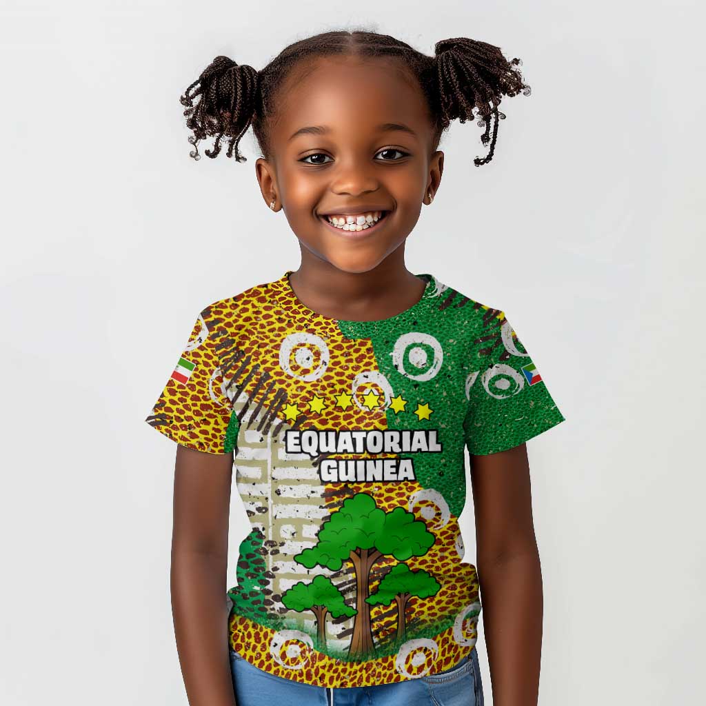 Equatorial Guinea Baobab Tree Kid T shirt - Tribal Patterns and Heritage Quote