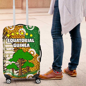 Equatorial Guinea Baobab Tree Luggage Cover - Tribal Patterns and Heritage Quote