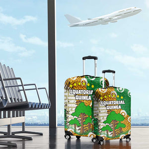 Equatorial Guinea Baobab Tree Luggage Cover - Tribal Patterns and Heritage Quote