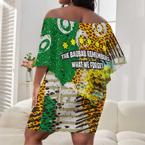Equatorial Guinea Baobab Tree Off Shoulder Short Dress - Tribal Patterns and Heritage Quote