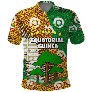 Equatorial Guinea Baobab Tree Polo Shirt - Tribal Patterns and Heritage Quote