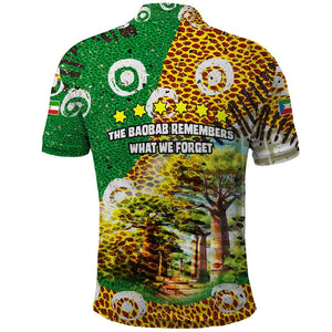 Equatorial Guinea Baobab Tree Polo Shirt - Tribal Patterns and Heritage Quote