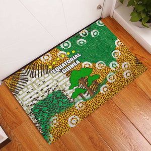 Equatorial Guinea Baobab Tree Rubber Doormat - Tribal Patterns and Heritage Quote