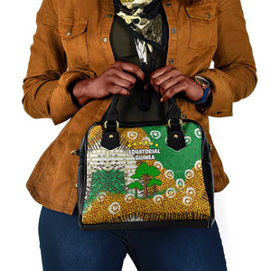 Equatorial Guinea Baobab Tree Shoulder Handbag - Tribal Patterns and Heritage Quote