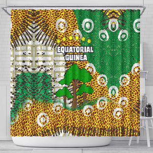 Equatorial Guinea Baobab Tree Shower Curtain - Tribal Patterns and Heritage Quote