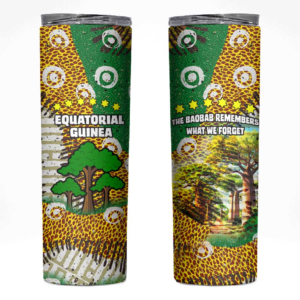 Equatorial Guinea Baobab Tree Skinny Tumbler - Tribal Patterns and Heritage Quote
