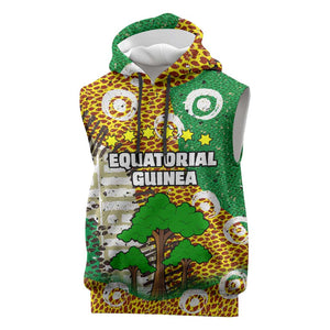 Equatorial Guinea Baobab Tree Sleeveless Hoodie - Tribal Patterns and Heritage Quote - African Pride
