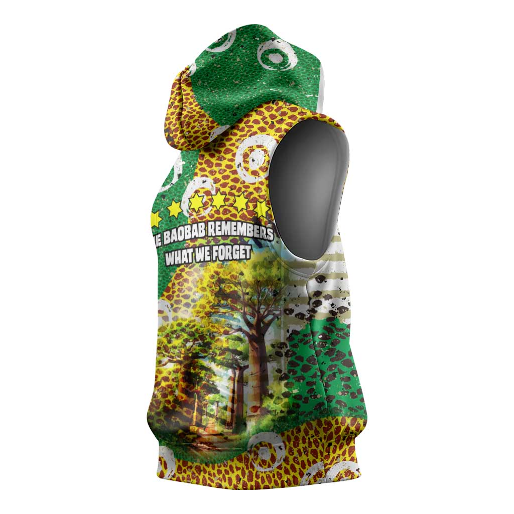 Equatorial Guinea Baobab Tree Sleeveless Hoodie - Tribal Patterns and Heritage Quote - African Pride