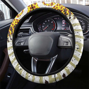 Equatorial Guinea Baobab Tree Steering Wheel Cover - Tribal Patterns and Heritage Quote