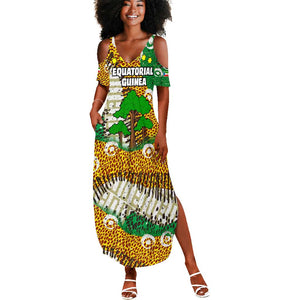 Equatorial Guinea Baobab Tree Summer Maxi Dress - Tribal Patterns and Heritage Quote