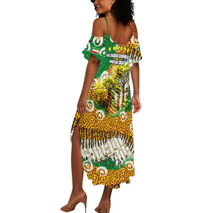 Equatorial Guinea Baobab Tree Summer Maxi Dress - Tribal Patterns and Heritage Quote