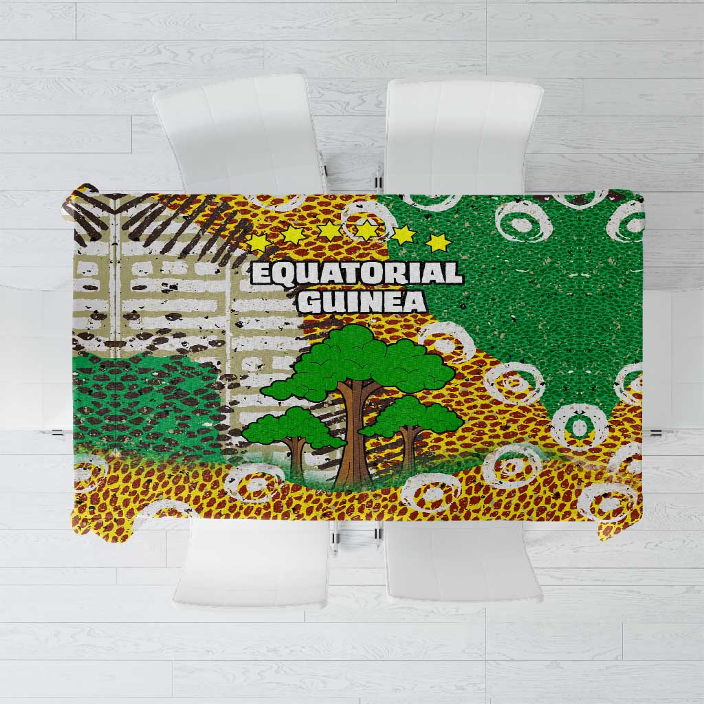 Equatorial Guinea Baobab Tree Tablecloth - Tribal Patterns and Heritage Quote