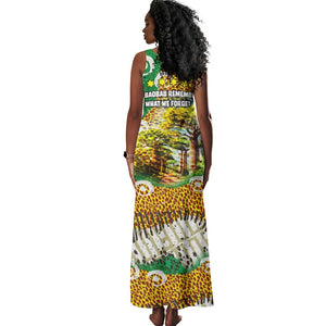 Equatorial Guinea Baobab Tree Tank Maxi Dress - Tribal Patterns and Heritage Quote