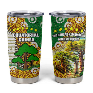 Equatorial Guinea Baobab Tree Tumbler Cup - Tribal Patterns and Heritage Quote