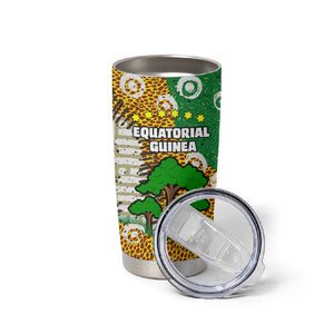 Equatorial Guinea Baobab Tree Tumbler Cup - Tribal Patterns and Heritage Quote