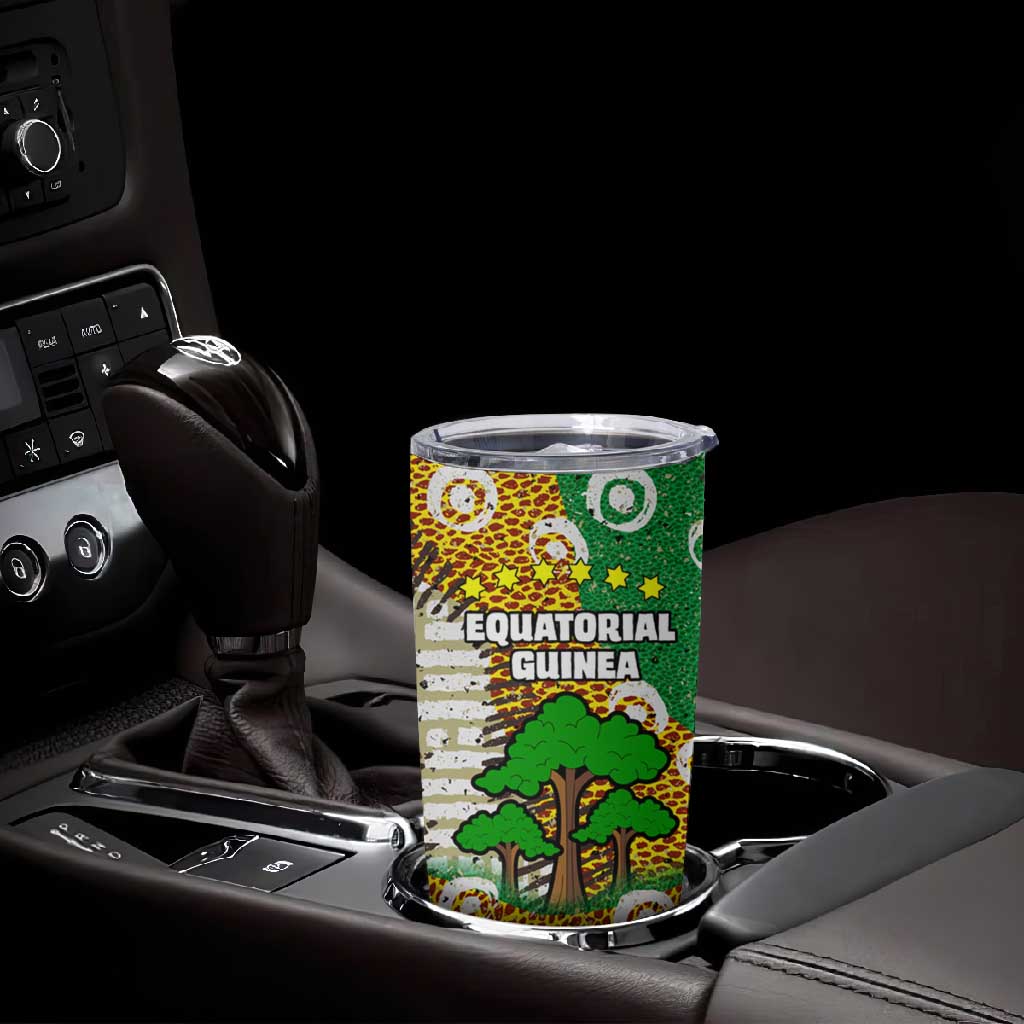 Equatorial Guinea Baobab Tree Tumbler Cup - Tribal Patterns and Heritage Quote
