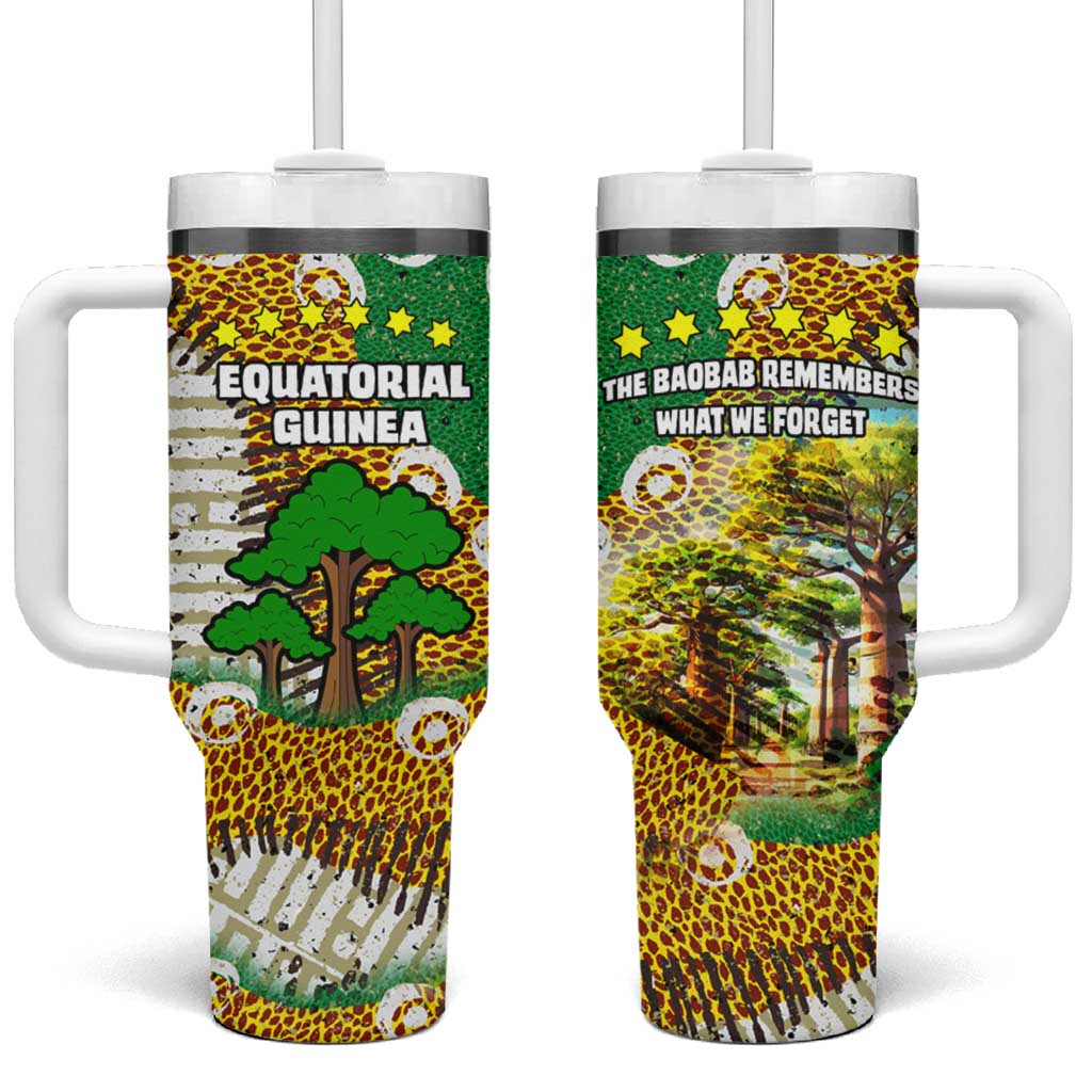 Equatorial Guinea Baobab Tree Tumbler With Handle - Tribal Patterns and Heritage Quote