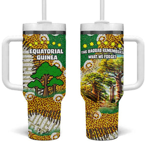 Equatorial Guinea Baobab Tree Tumbler With Handle - Tribal Patterns and Heritage Quote