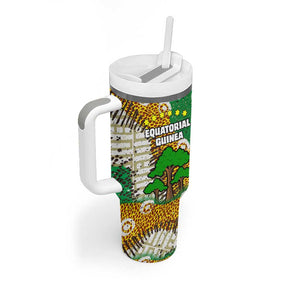 Equatorial Guinea Baobab Tree Tumbler With Handle - Tribal Patterns and Heritage Quote