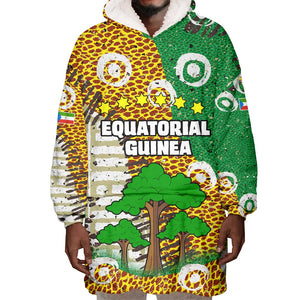 Equatorial Guinea Baobab Tree Wearable Blanket Hoodie - Tribal Patterns and Heritage Quote