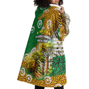 Equatorial Guinea Baobab Tree Wearable Blanket Hoodie - Tribal Patterns and Heritage Quote