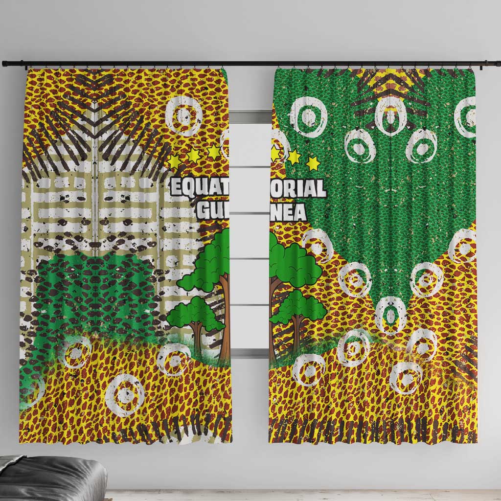 Equatorial Guinea Baobab Tree Window Curtain - Tribal Patterns and Heritage Quote