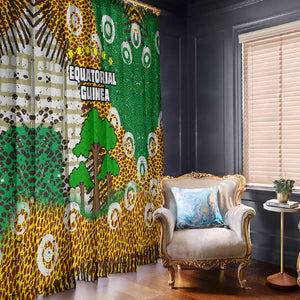Equatorial Guinea Baobab Tree Window Curtain - Tribal Patterns and Heritage Quote