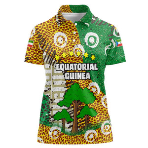 Equatorial Guinea Baobab Tree Women Polo Shirt - Tribal Patterns and Heritage Quote
