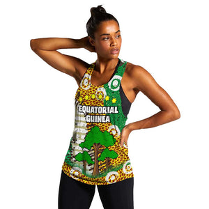 Equatorial Guinea Baobab Tree Women Racerback Tank - Tribal Patterns and Heritage Quote