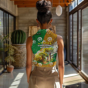 Equatorial Guinea Baobab Tree Women Sleeveless Polo Shirt - Tribal Patterns and Heritage Quote