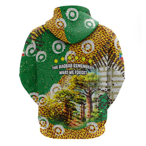 Equatorial Guinea Baobab Tree Zip Hoodie - Tribal Patterns and Heritage Quote