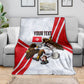 Personalized Tunisia Soccer Blanket Tunisia Flag Eagle Football Mascot